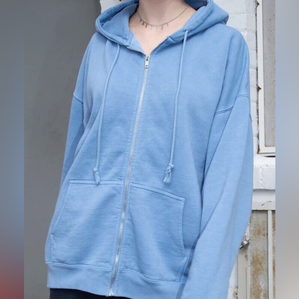 Iight blue brandy Melville hoodie. Lightly worn about 4-5 times.